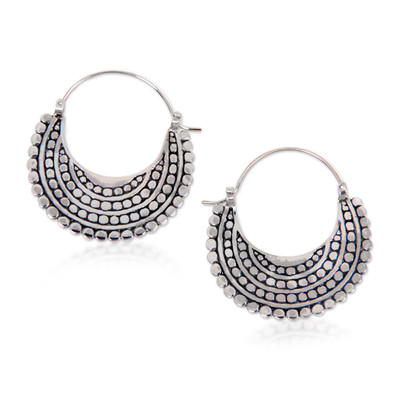 Artisan Crafted Sterling Silver Hoop Jewelry Earrings