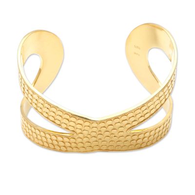 Hand Crafted Gold-Plated Sterling Silver Cuff Bracelet