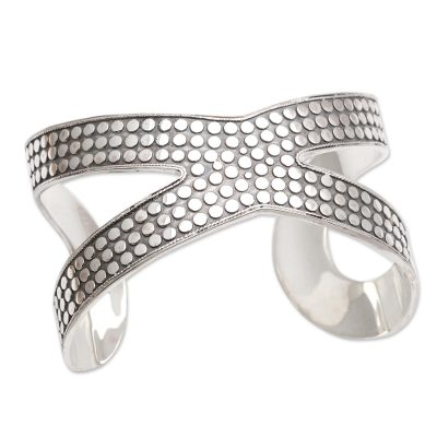 Artisan Crafted Sterling Silver Cuff Bracelet from Bali