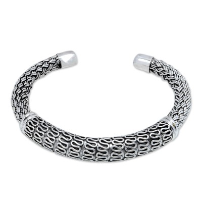 Polished Sterling Silver Cuff Bracelet from Bali