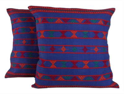 Hand Crafted Cotton Patterned Cushion Cover (Pair)