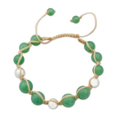 Handmade Quartz Beaded Macrame Bracelet