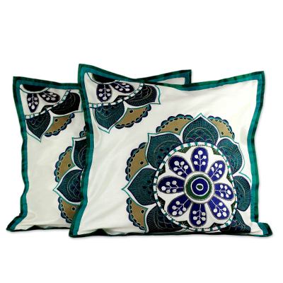 Hand Made Floral Patterned Cushion Covers (Pair)