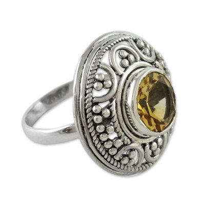 Fair Trade Citrine and Sterling Silver Cocktail Ring