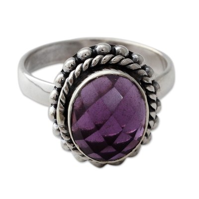 Artisan Crafted Sterling Silver and Amethyst Cocktail Ring