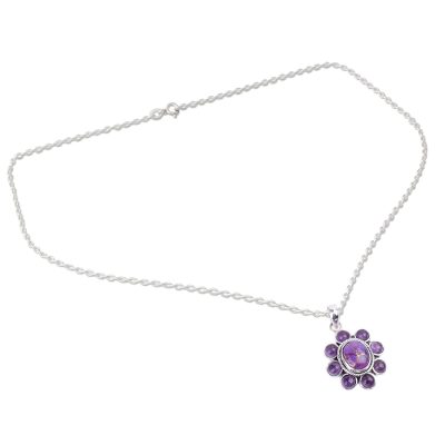 Composite Turquoise Artisan Crafted Necklace with Amethyst