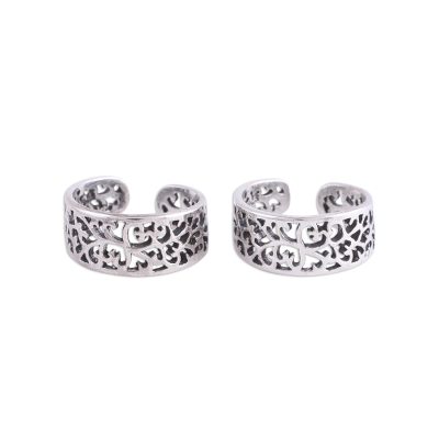 Artisan Crafted Sterling Silver Toe Rings (Pair) from India