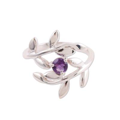 Sterling silver amethyst cocktail ring
