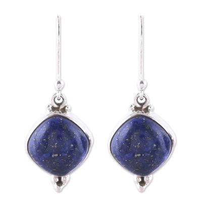 Lapis Lazuli Dangle Earrings from India