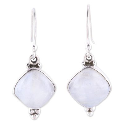 Rainbow Moonstone Dangle Earrings from India