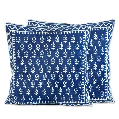 Hand Screen Print Cotton Cushion Covers (Pair)