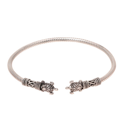 Sterling Silver Turtle Cuff Bracelet Crafted in India