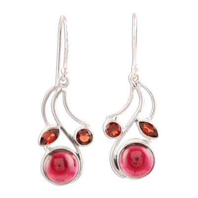 Garnet Gemstone Dangle Earrings