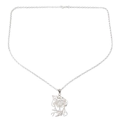Handmade Sterling Silver Krishna Pendant Necklace