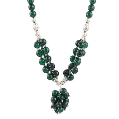 Hand Made Onyx and Sterling Silver Pendant Necklace