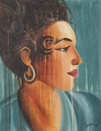 Signed Unstretched Impressionist Painting of Woman