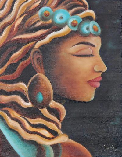 Signed Unstretched Impressionist Painting of Egyptian Woman