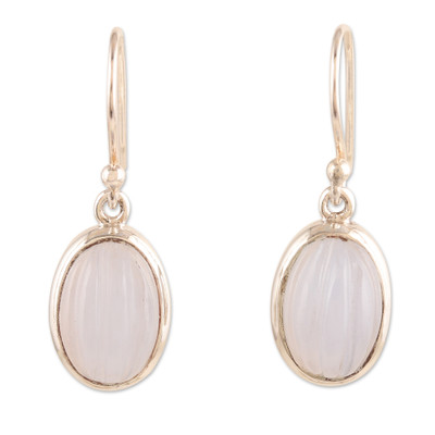 Sterling Silver Dangle Earrings with Chalcedony Stones