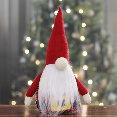 Handmade Wool Felt Santa Gnome Christmas Decorative Accent