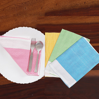 Set of 4 Handwoven Colorful Cotton Napkins