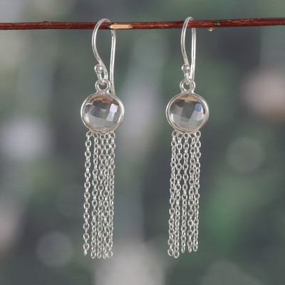 4-Carat Cubic Zirconia Sterling Silver Waterfall Earrings