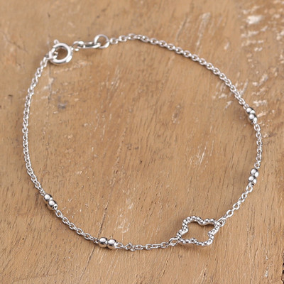 Classic Sterling Silver Trellis Pendant Bracelet from India