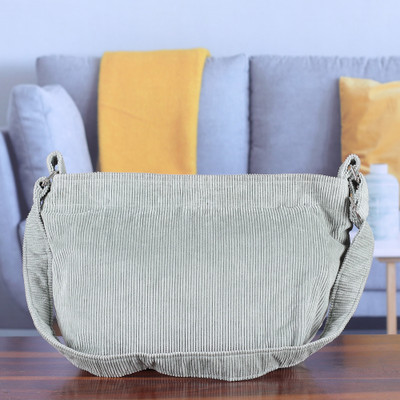 Jade 100% Cotton Corduroy Shoulder Bag with Adjustable Strap