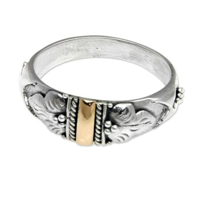 Handmade Silver and 18k Gold Ring