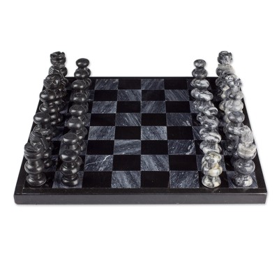 11 Inch Hand Carved Marble Chess Set Mexico