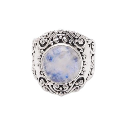 Rainbow Moonstone Cocktail Ring from Bali
