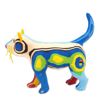 Handcrafted Recycled Flip-Flop Cat Sculpture