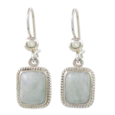 Handmade Guatemalan Dark Green Jade Earrings