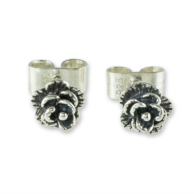 Small Sterling SIlver Flower Stud Earrings