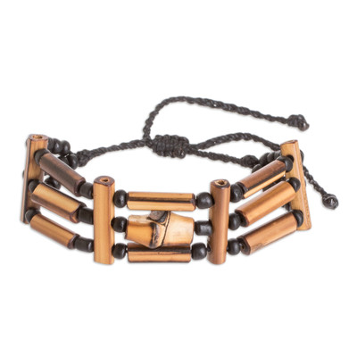 Hand-Crafted Unisex Bamboo Beaded Wristband Bracelet
