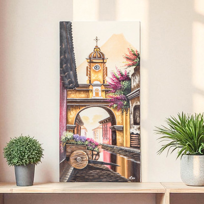 Oil Painting of Santa Catalina Arch in Antigua Guatemala
