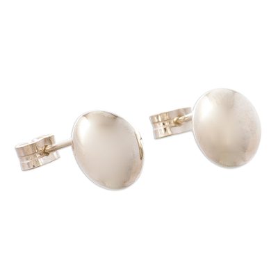 Polished Peruvian Sterling Silver Stud Earrings