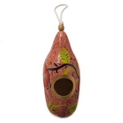 Hand Painted Gourd Birdhouse from Peru