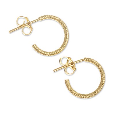 Textured Gold-Plated Earrings (.5 inch)