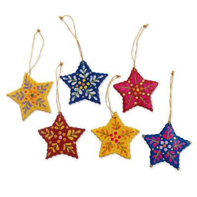 Handmade Star Christmas Ornaments (Set of 6)