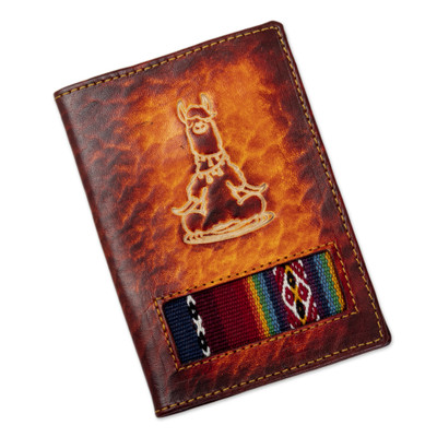 Handcrafted Llama Leather Passport Cover in Dark Brown