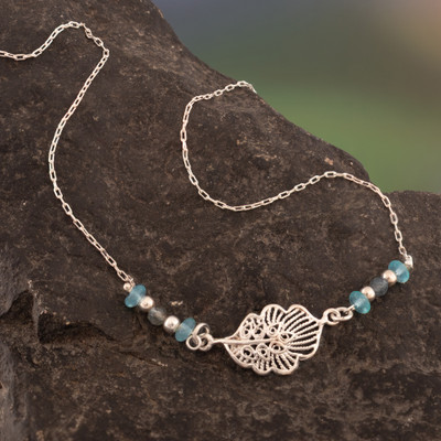 Fantasy Sea-Inspired Amazonite and Apatite Pendant Necklace