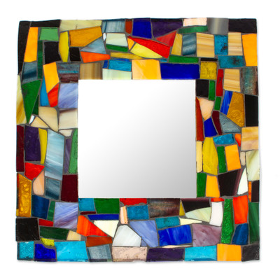 Stained glass mirror