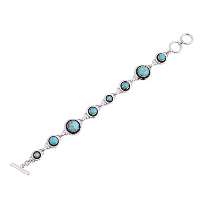 Circular Turquoise Link Bracelet from Mexico