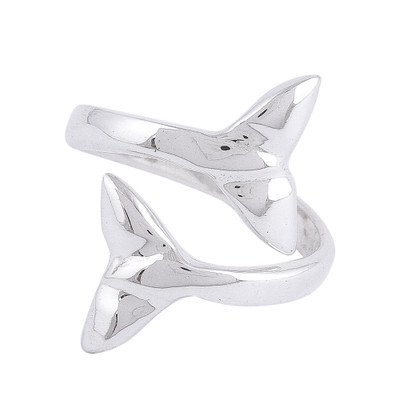 Taxco Sterling Silver Whale Fin Wrap Ring from Mexico