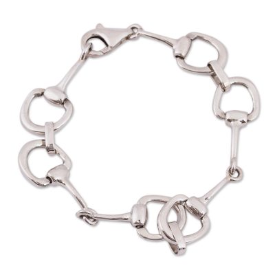 High-Polish Sterling Silver Link Bracelet from Mexico