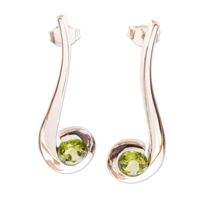 Contemporary Peridot Drop Earrings