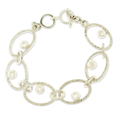 Artisan Crafted Link Bracelet with Mexican Silver 950