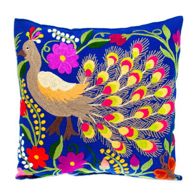 Hand-Embroidered Multicolored Cushion Cover
