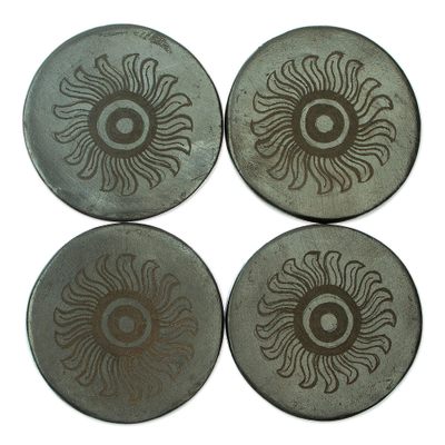 Handcrafted Barro Negro Coasters (Set of 4)
