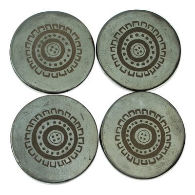 Artisan Crafted Barro Negro Coasters (Set of 4)